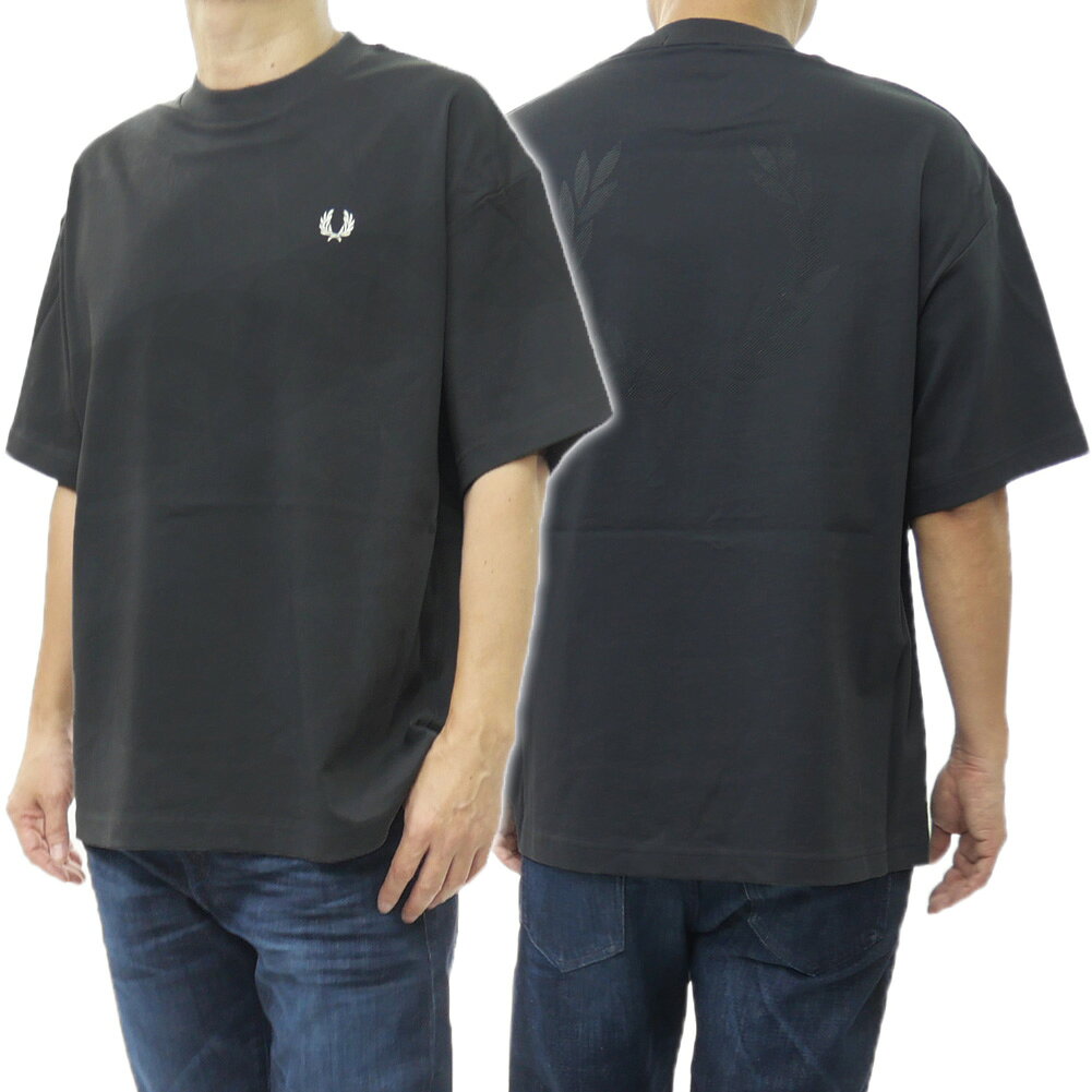 FRED PERRY フレッドペリー メンズ クルーネック Tシャツ M2474 / BACK PRINT LRL EREATH T-SHIRT グレー バックプリント