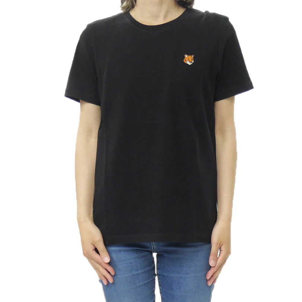 MAISON KITSUNE メゾンキツネ レディース クルーネックTシャツ PW00113 KJ7026 / FOX HEAD REGULAR TEE-SHIRT 半袖 ブラック