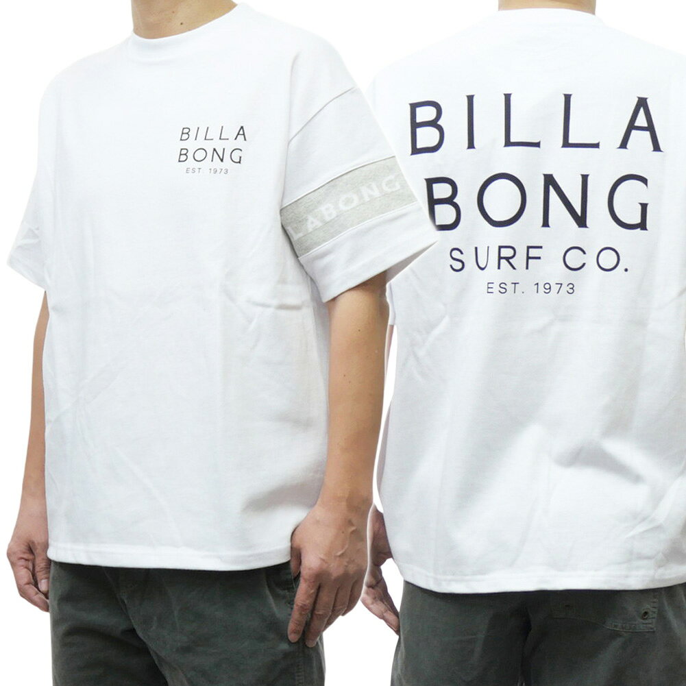 BILLABONG ビラボン メンズ クルーネックTシャツ BF011212 / ON TIME LINE 半袖 カットソー プルオーバー トップス 白 ホワイト
