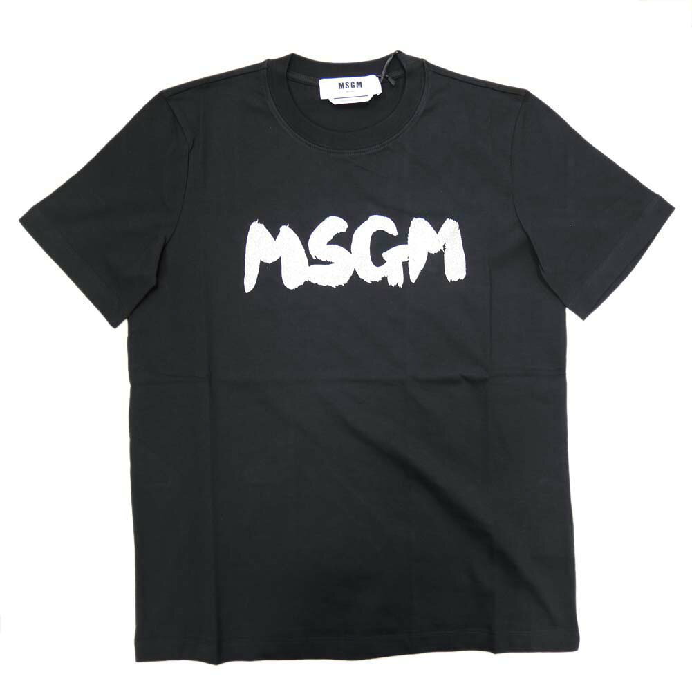 【楽天スーパーセール】MSGM エムエスジーエム レディース クルーネック Tシャツ 3641MDM138 247002 ブラック ロゴ レタード プリント tre-style-10048195 TRE STYLE サンプル画像2