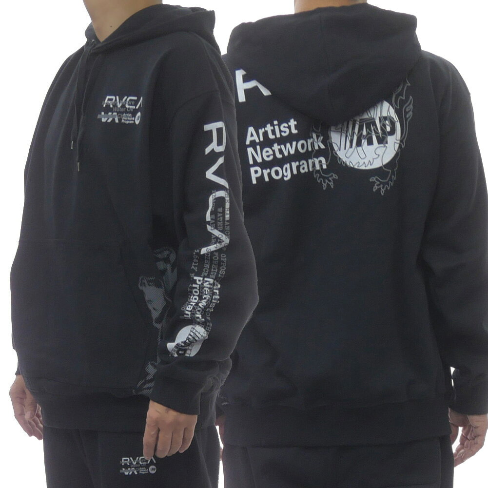 RVCA ルーカ メンズ プルオーバー パーカー BF042025 / OVER PRINT HD ブラック バックプリント