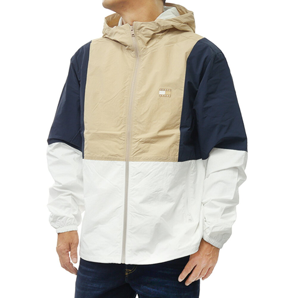 メンズ TOMMY HILFIGER フード付きナイロンジャケット XL ホワイト
