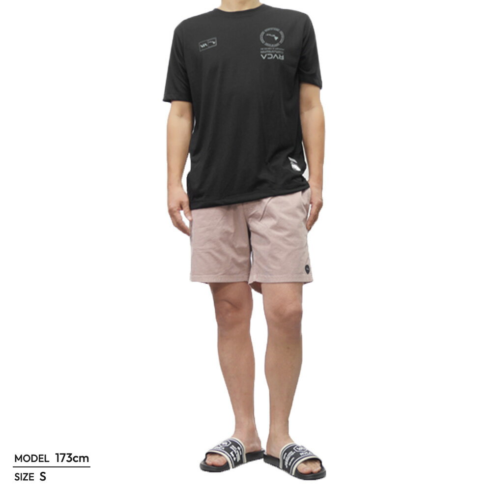 RVCA ルーカ クルーネック Tシャツ BF041234 HAWAII MARKS SS 半袖 吸湿発散 速乾 ブランド ロゴ バックプリント カジュアル スポーティ サーフ 海 メンズ ブラック 国内正規品 2