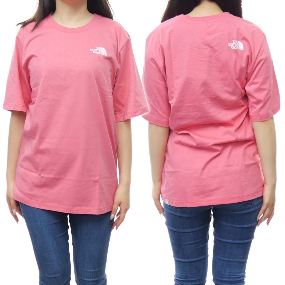 (ノースフェイス)THE NORTH FACE レディースクルーネックTシャツ NF0A4CES / W RELAXED SD TEE ピンク