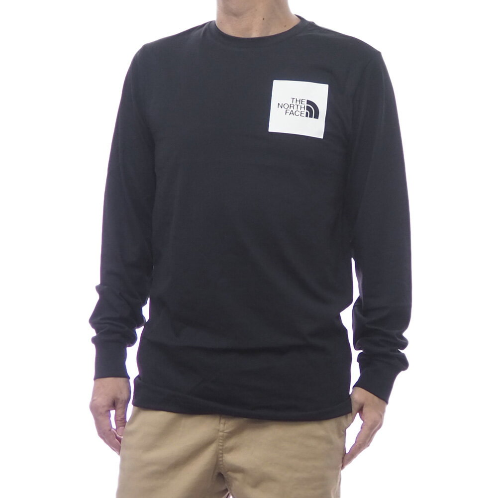 THE NORTH FACE ノースフェイス クルーネック ロングTシャツ NF0A8A6P M L/S FINE TEE メンズ ブラック 2025秋冬新作