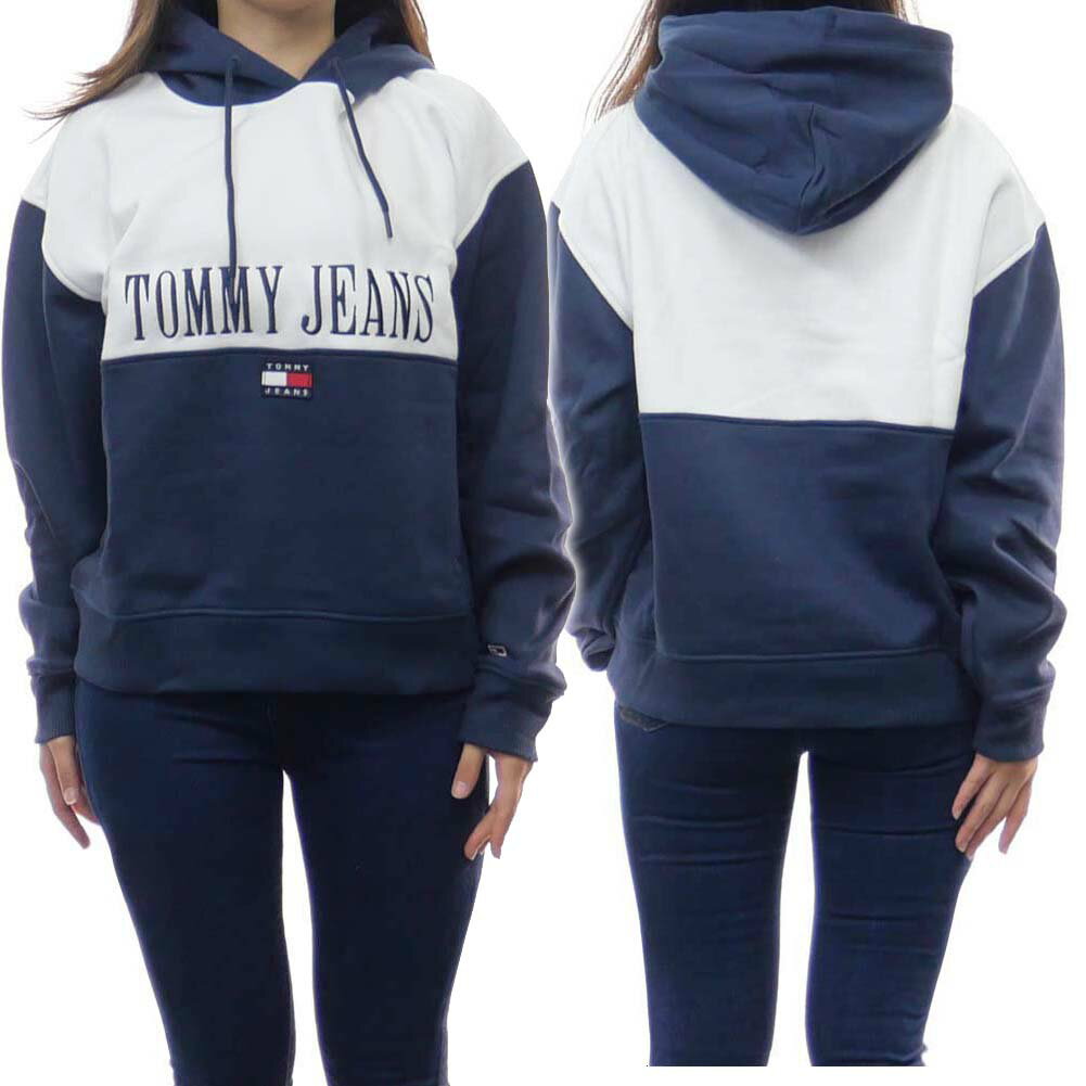 (トミージーンズ)TOMMY JEANS レディースプルオーバーパーカー DW0DW14345 ネイビー