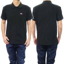 TOMMY JEANS トミー ジーンズ メンズ 鹿の子 ポロシャツ DM18314 ブラック