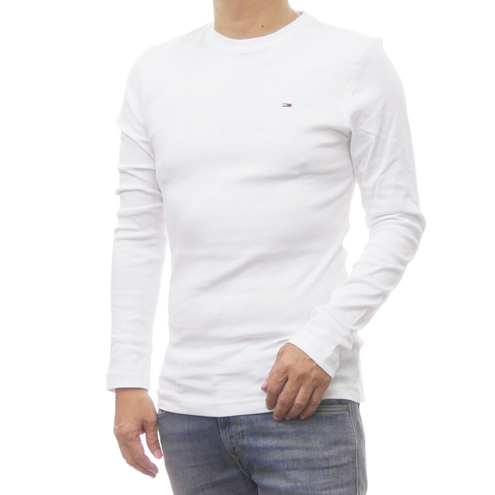 TOMMY JEANS トミージーンズ クルーネックロングTシャツ DM04409 メンズ ホワイト