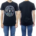 (ヴェルサーチェジーンズ) VERSACE JEANS メンズクルーネックTシャツ 73GAHG07 CJ00J ブラック