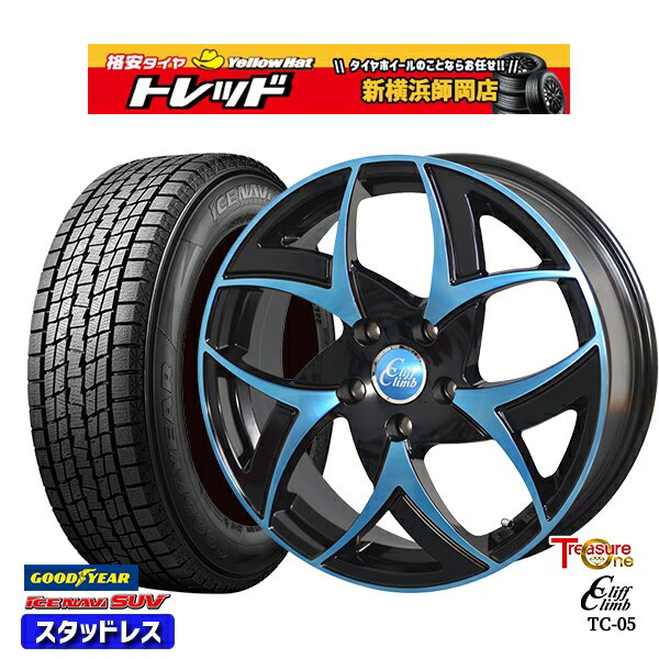 215/60R17 96Q アルファード ヴェルファイア 2022〜2023年製 グッドイヤー アイスナビSUV トレジャーワン クリフクライム TC05 BP/ブルークリア 17インチ 6.5J 5H114.3 スタッドレスタイヤホイール4本セット