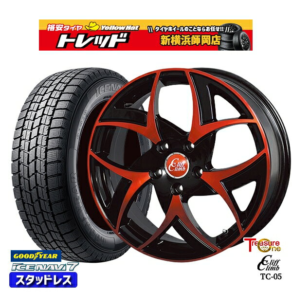 【2000円offクーポンあり】215/60R17 96Q アルファード ヴェルファイア 2024〜2025年製 グッドイヤー アイスナビ7 NAVI7 トレジャーワン クリフクライム TC05 BP/レッドクリア 17インチ 6.5J 5H114.3