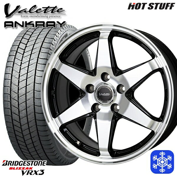 215/65R16 98Q アルファード ヴェルファイア 2023〜2024年製 ブリヂストン ブリザック VRX3 HotStuff ヴァレット アンクレイ ブラックポリッシュ 16インチ 6.0J 5H114.3 スタッドレスタイヤホイール4本セット