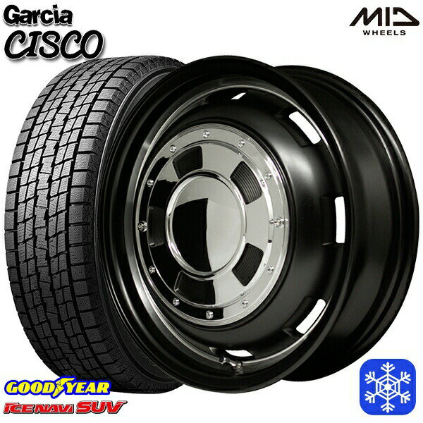 175/80R16 ジムニー 2023〜2024年製 グッドイヤーアイスナビSUV MID ガルシアシスコ セミグロスブラック 16インチ 5.5J 5H139.7 スタッドレスタイヤホイール4本セット