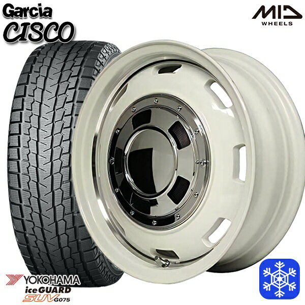 185/85R16 ジムニー 2022〜2023年製 ヨコハマアイスガードSUV G075 MID ガルシアシスコ ホワイト 16インチ 5.5J 5H139.7 スタッドレスタイヤホイール4本セット