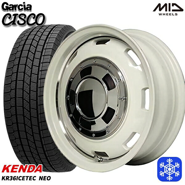 175/80R16 ジムニー 2024年製 ケンダ アイステックネオ KR36 MID ガルシアシスコ ホワイト 16インチ 5.5J 5H139.7 スタッドレスタイヤホイール4本セット