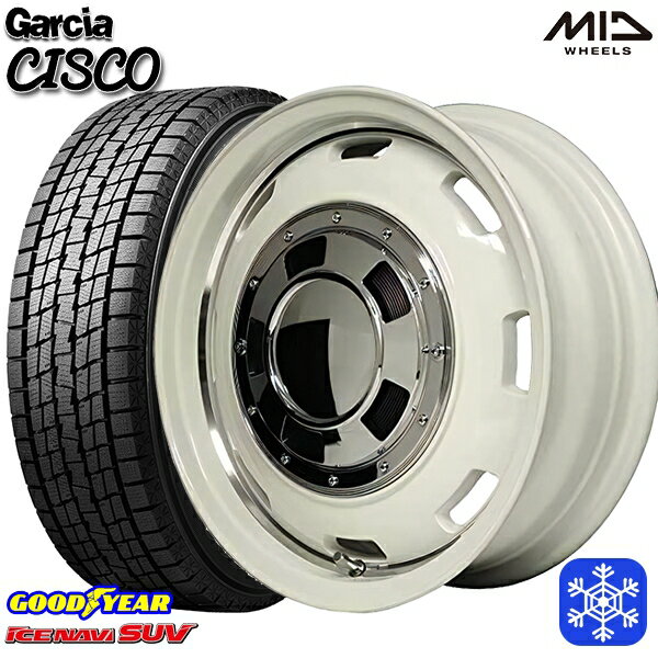 175/80R16 ジムニー 2023〜2024年製 グッドイヤーアイスナビSUV MID ガルシアシスコ ホワイト 16インチ 5.5J 5H139.7 スタッドレスタイヤホイール4本セット