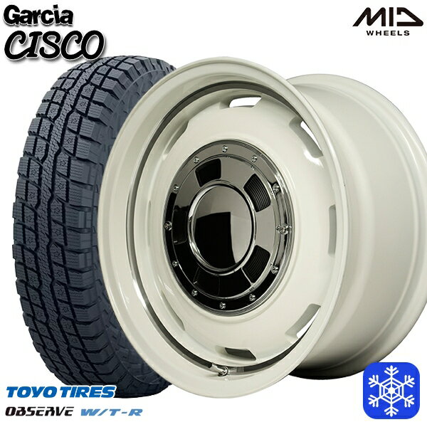 185/85R16 ジムニー 2022〜2023年製 トーヨー オブザーブ W/T-R MID ガルシアシスコ ホワイト 16インチ 5.5J 5H139.7 スタッドレスタイヤホイール4本セット