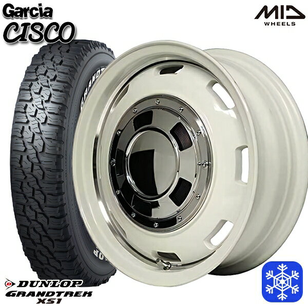 185/85R16 105/103L ジムニー 2023〜2024年製 ダンロップ グラントレック XS1 ホワイトレター MID ガルシアシスコ ホワイト 16インチ 5.5J 5H139.7 スタッドレスタイヤホイール4本セット