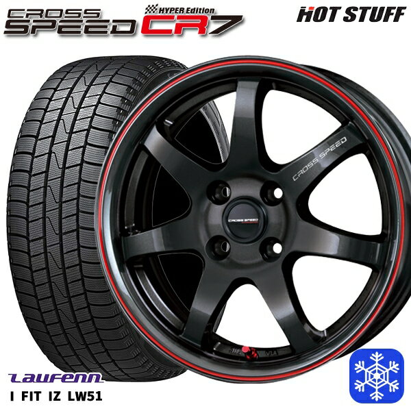 185/55R15 ノート マーチ デミオ 2022年製 ラウフェン LW51 HotStuff クロススピード CR7 15インチ 5.5J 4H100 スタッドレスタイヤホイール4本セット