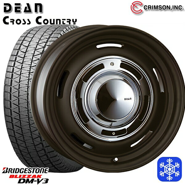 225/70R16 デリカD5 2022〜2023年製 ブリヂストン ブリザック DMV3 クリムソン ディーンクロスカントリー BK 16インチ 6.5J 5H114.3 スタッドレスタイヤホイール4本セット