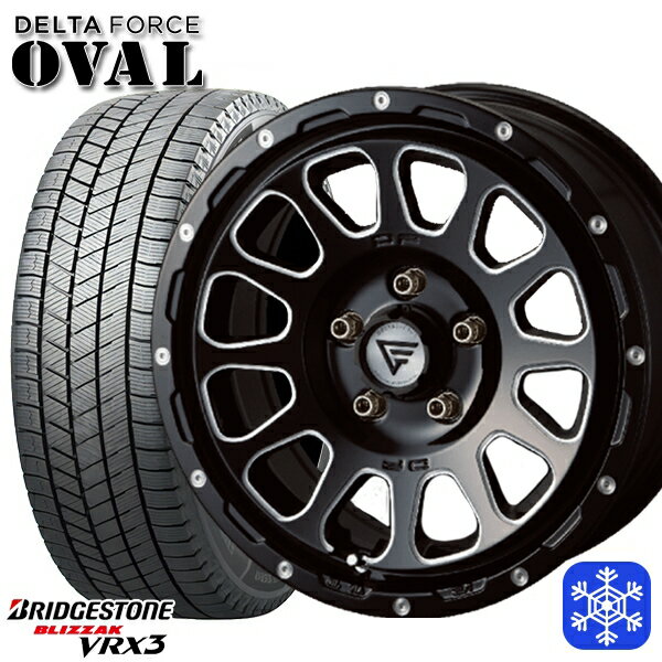215/65R16 98Q アルファード ヴェルファイア 2023〜2024年製 ブリヂストン ブリザック VRX3 デルタフォースオーバル ブラックマシニング 16インチ 7.0J 5H114.3 スタッドレスタイヤホイール4本セット