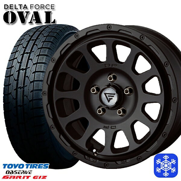 225/50R17 アテンザスポーツ エスティマ 2022年製 トーヨー ガリット ギズ デルタフォースオーバル マットブラック 17インチ 7.0J 5H114.3 新品 スタッドレス1台分4本セット