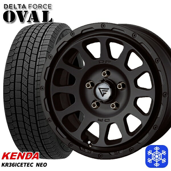 225/60R17 アルファード ヴェルファイア 2022〜2023年製 ケンダ アイステックネオ KR36 デルタフォースオーバル マットブラック 17インチ 7.0J 5H114.3 スタッドレスタイヤホイール4本セット