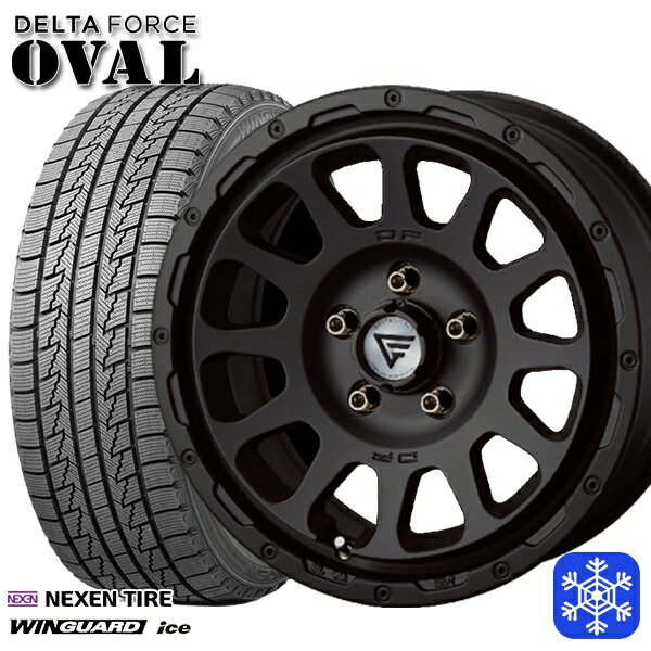 215/65R16 98Q アルファード ヴェルファイア 2024〜2025年製 ネクセン ウィンガードアイス デルタフォースオーバル マットブラック 16インチ 7.0J 5H114.3 新品 スタッドレス1台分4本セット