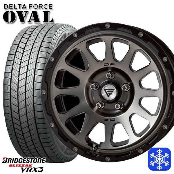 215/65R16 98Q アルファード ヴェルファイア 2023〜2024年製 ブリヂストン ブリザック VRX3 デルタフォースオーバル マットスモークポリッシュ 16インチ 7.0J 5H114.3 スタッドレスタイヤホイール4本セット