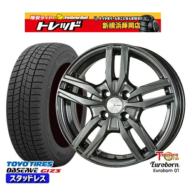 175/65R15 MINI専用 2024年製 トーヨー オブザーブ ギズ3 トレジャーワン ユーロボーン01 GM 15インチ 5.5J 4H100 +42 スタッドレスタイヤホイール4本セット