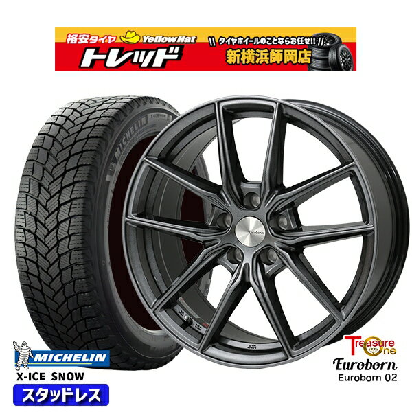 MINI クロスオーバー(F60) 205/65R162022〜2023年製 ミシュラン エックスアイススノー トレジャーワン ユーロボーン 02 GM 16インチ 7.0J 5H112 スタッドレスタイヤホイール4本セット