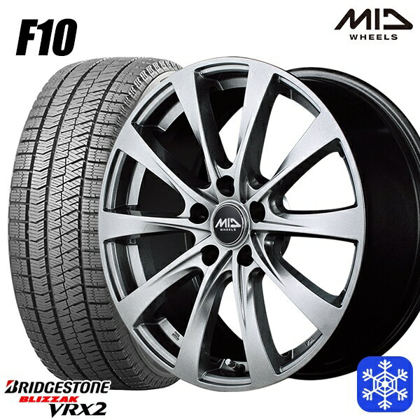195/60R16 ウィッシュ イスト 2023年製 ブリヂストン ブリザック VRX2 MID ユーロスピード F10 メタリックグレー 16インチ 6.5J 5H100 スタッドレスタイヤホイール4本セット