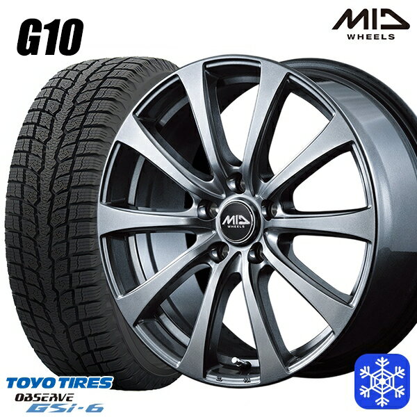 215/70R16 100Q デリカD5 2022〜2023年製 トーヨー オブザーブ GSi-6 MID ユーロスピード G10 メタリックグレー 16インチ 6.5J 5H114.3 114.3 スタッドレスタイヤホイール4本セット