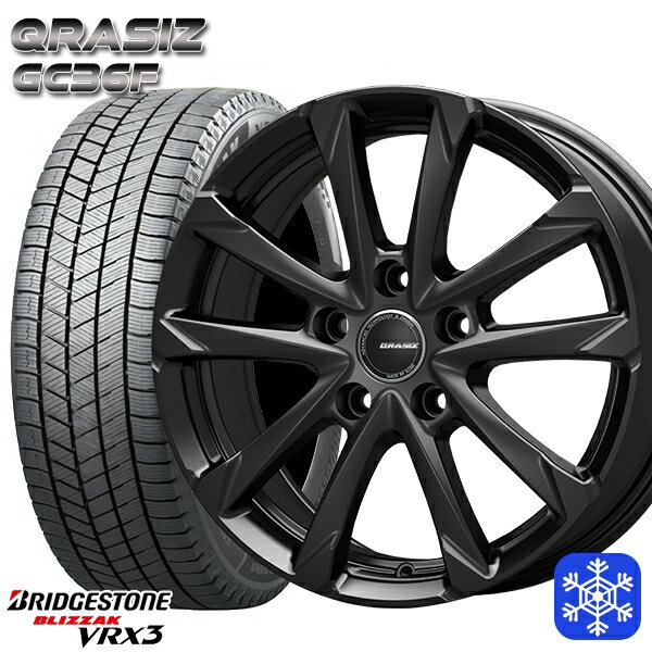 225/45R18 クラウン レヴォーグ 2023〜2024年製 ブリヂストン ブリザック VRX3 クレイシズ GC36F グロスブラック 18インチ 7.5J 5H114.3 スタッドレスタイヤホイール4本セット