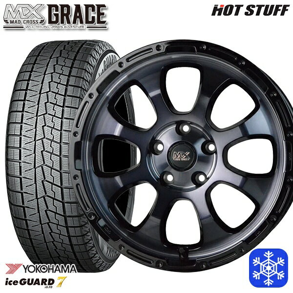 215/65R16 98Q アルファード ヴェルファイア 2023年製 ヨコハマ アイスガード IG70 HotStuff マッドクロスグレイス BKC/BK 16インチ 7.0J 5H114.3 スタッドレスタイヤホイール4本セット