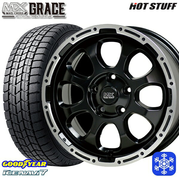 215/60R16 ヤリスクロス ヴェゼル 2023年製 グッドイヤー アイスナビ7 HotStuff マッドクロスグレイス GB/P 16インチ 7.0J 5H114.3 スタッドレスタイヤホイール4本セット