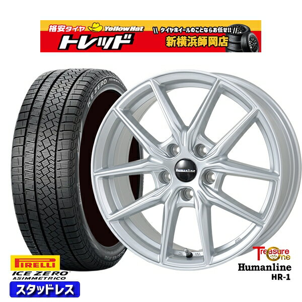 215/65R16 98Q アルファード ヴェルファイア 2022〜2023年製 ピレリ アイスゼロアシンメトリコ トレジャーワン ヒューマンライン HR1 シルバー 16インチ 6.5J 5H114.3 スタッドレスタイヤホイール4本セット