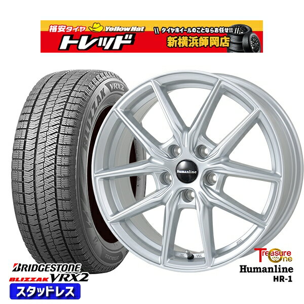 215/65R16 98Q アルファード ヴェルファイア 2021〜2022年製 ブリヂストン ブリザック VRX2 トレジャーワン ヒューマンライン HR1 シルバー 16インチ 6.5J 5H114.3 スタッドレスタイヤホイール4本セット