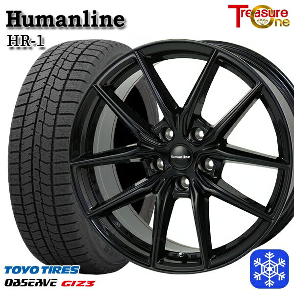 205/55R16 アクセラ リーフ 2024年製 トーヨー オブザーブ ギズ3 トレジャーワン ヒューマンライン HR1 ブラック 16インチ 6.5J 5H114.3 スタッドレスタイヤホイール4本セット