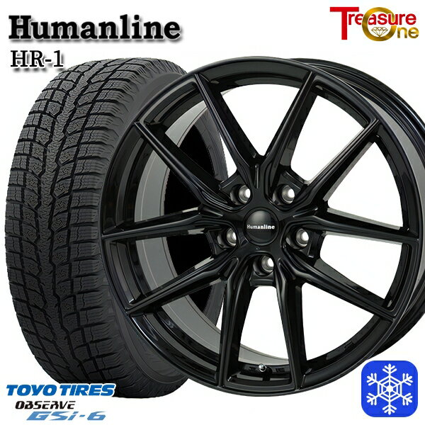 215/70R16 100Q デリカD5 2022〜2023年製 トーヨー オブザーブ GSi-6 トレジャーワン ヒューマンライン HR1 ブラック 16インチ 6.5J 5H114.3 114.3 スタッドレスタイヤホイール4本セット
