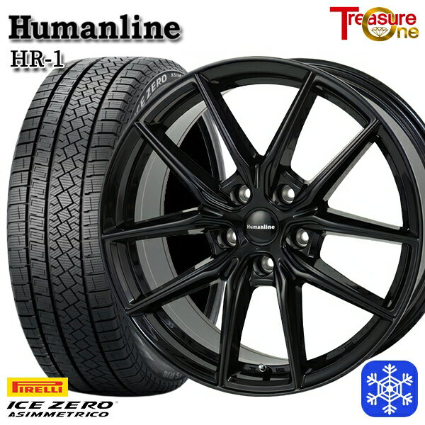 215/65R16 98Q アルファード ヴェルファイア 2022〜2023年製 ピレリ アイスゼロアシンメトリコ トレジャーワン ヒューマンライン HR1 ブラック 16インチ 6.5J 5H114.3 スタッドレスタイヤホイール4本セット