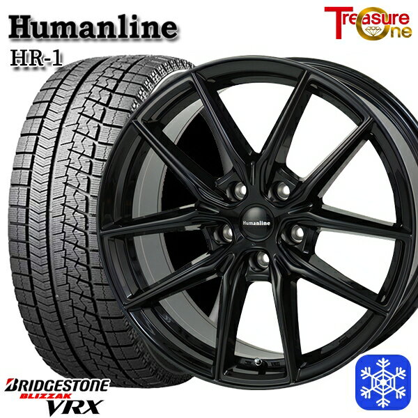 205/55R16 アクセラ リーフ 2021年製 ブリヂストン VRX■並行輸入 トレジャーワン ヒューマンライン HR1 ブラック 16インチ 6.5J 5H114.3 スタッドレスタイヤホイール4本セット