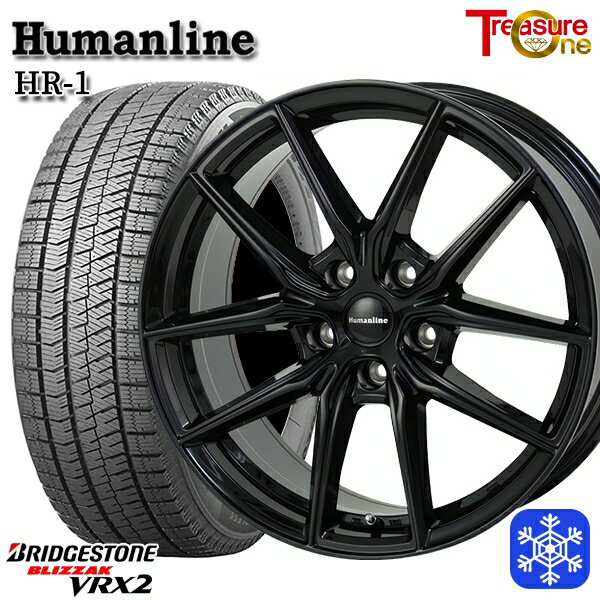 205/55R16 アクセラ リーフ 2021〜2022年製 ブリヂストン VRX2 トレジャーワン ヒューマンライン HR1 ブラック 16インチ 6.5J 5H114.3 スタッドレスタイヤホイール4本セット