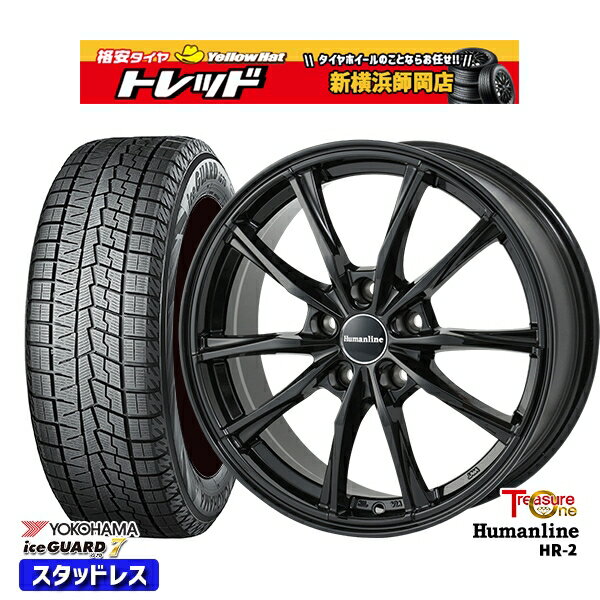 215/65R16 98Q アルファード ヴェルファイア 2023年製 ヨコハマ アイスガード IG70 トレジャーワン ヒューマンライン HR2 ブラック 16インチ 6.5J 5H114.3 スタッドレスタイヤホイール4本セット