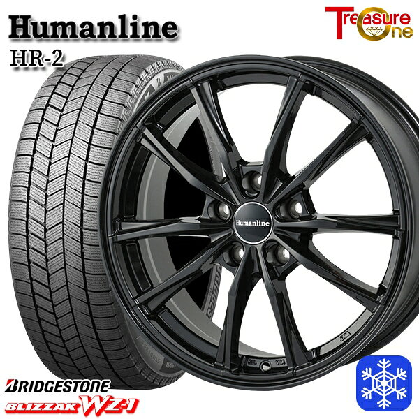 215/60R16 ヤリスクロス ヴェゼル 2025年製 ブリヂストン ブリザック WZ1 トレジャーワン ヒューマンライン HR2 ブラック 16インチ 6.5J 5H114.3 新品 スタッドレス1台分4本セット