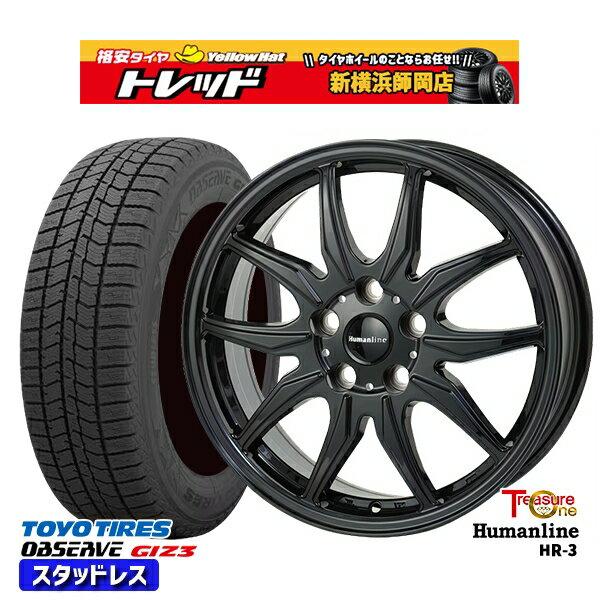 215/65R16 98Q アルファード ヴェルファイア 2024年製 トーヨー オブザーブ ギズ3 トレジャーワン ヒューマンライン HR3 ブラック 16インチ 6.5J 5H114.3 スタッドレスタイヤホイール4本セット