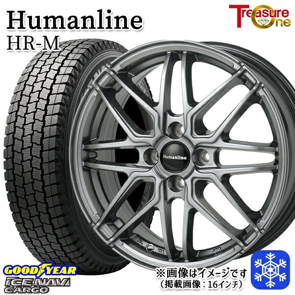 145R12 6PR （145/80R12） 2024〜2025年製 グッドイヤー アイスナビカーゴ トレジャーワン ヒューマンライン HRM GM 12インチ 3.5J 4H100 新品 スタッドレス1台分4本セット