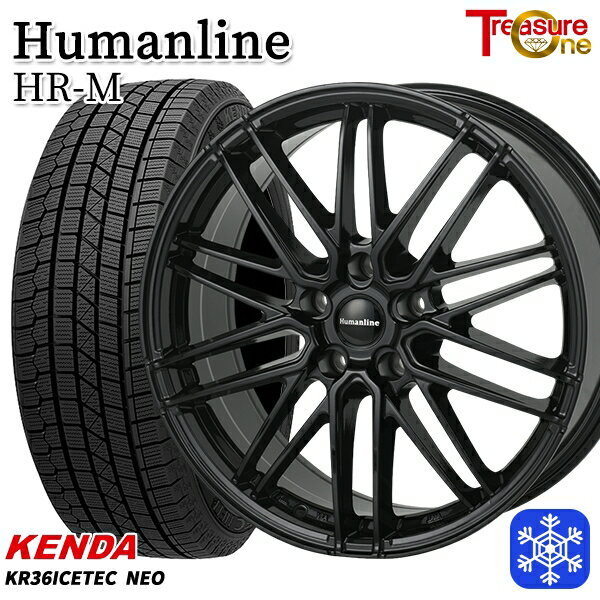 235/55R18 RAV4 NX 2023年製 ケンダ アイステックネオ KR36 トレジャーワン ヒューマンライン HRM BK 18インチ 7.5J 5H114.3 新品 スタッドレス1台分4本セット