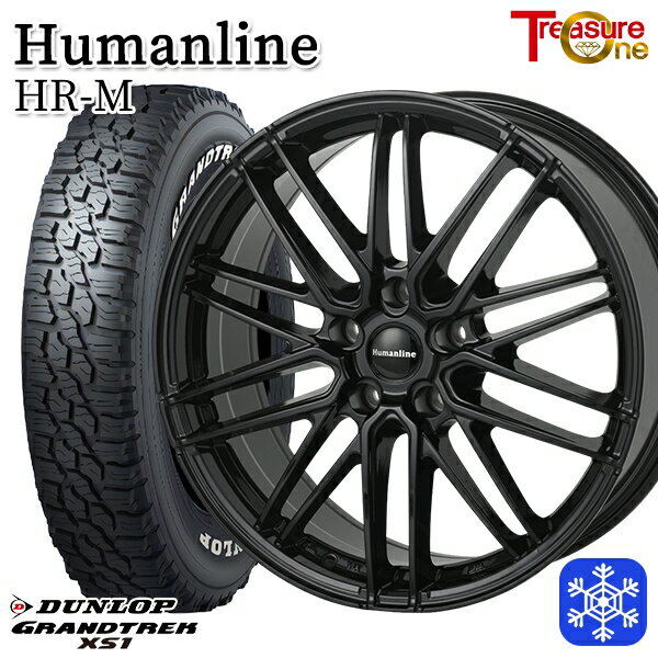 215/70R16 100/97N デリカD5 2024〜2025年製 ダンロップ グラントレック XS1 ホワイトレター トレジャーワン ヒューマンライン HRM BK 16インチ 6.5J 5H114.3 114.3 新品 スタッドレス1台分4本セット