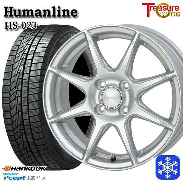 【取付対象】165/65R14 タンク ルーミー 2022年製 HANKOOK ハンコック W626 トレジャーワン ヒューマンライン HS023 シルバー 14インチ 5.5J 4穴 100 スタッドレスタイヤホイール4本セット 送料無料